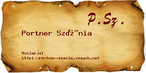 Portner Szénia névjegykártya